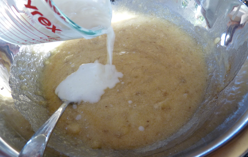 adding soured milk