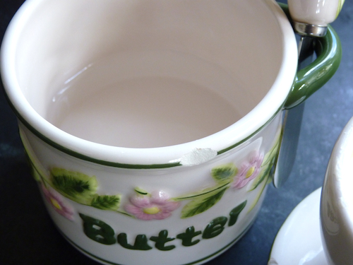 water in butter bell