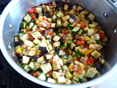 adding eggplant