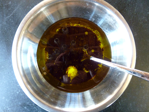 add oil and vinegar