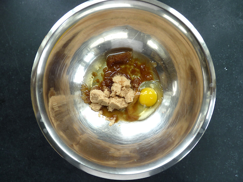 oil egg brown sugar
