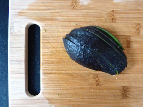slicing avocado