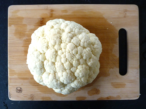 cauliflower cutting board
