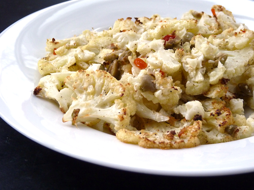 roasted cauliflower parmesan olives