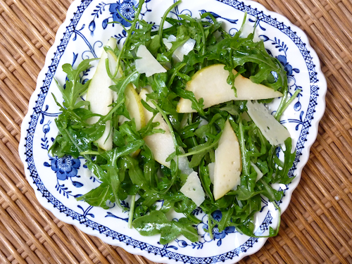 arugula pear parmesan salad