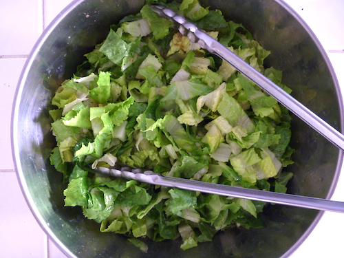 tossing salad