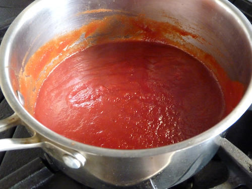 simmer ketchup until thickened