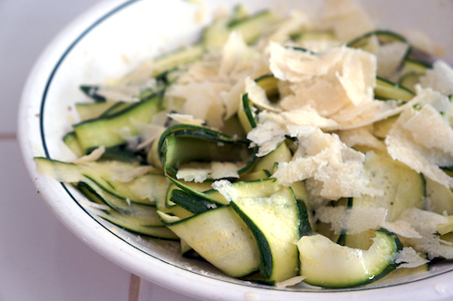 shaved zucchini parmesan salad